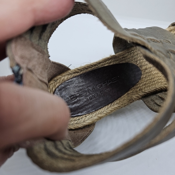 Eric Michael taupe woven leather espadrille sandals EU 38 - Picture 4 of 6